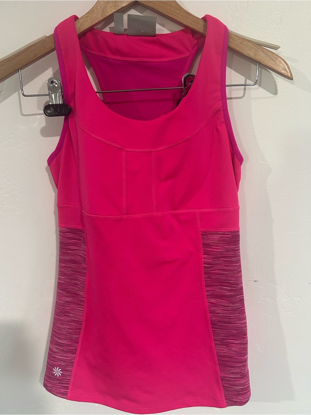 Athleta Hot Pink Performance Tank with Heathered Side Panels